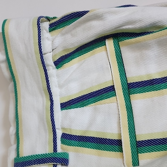 Halogen Paperbag Ivory-Blue Dune Striped  Short/ Size M - Picture 15 of 15